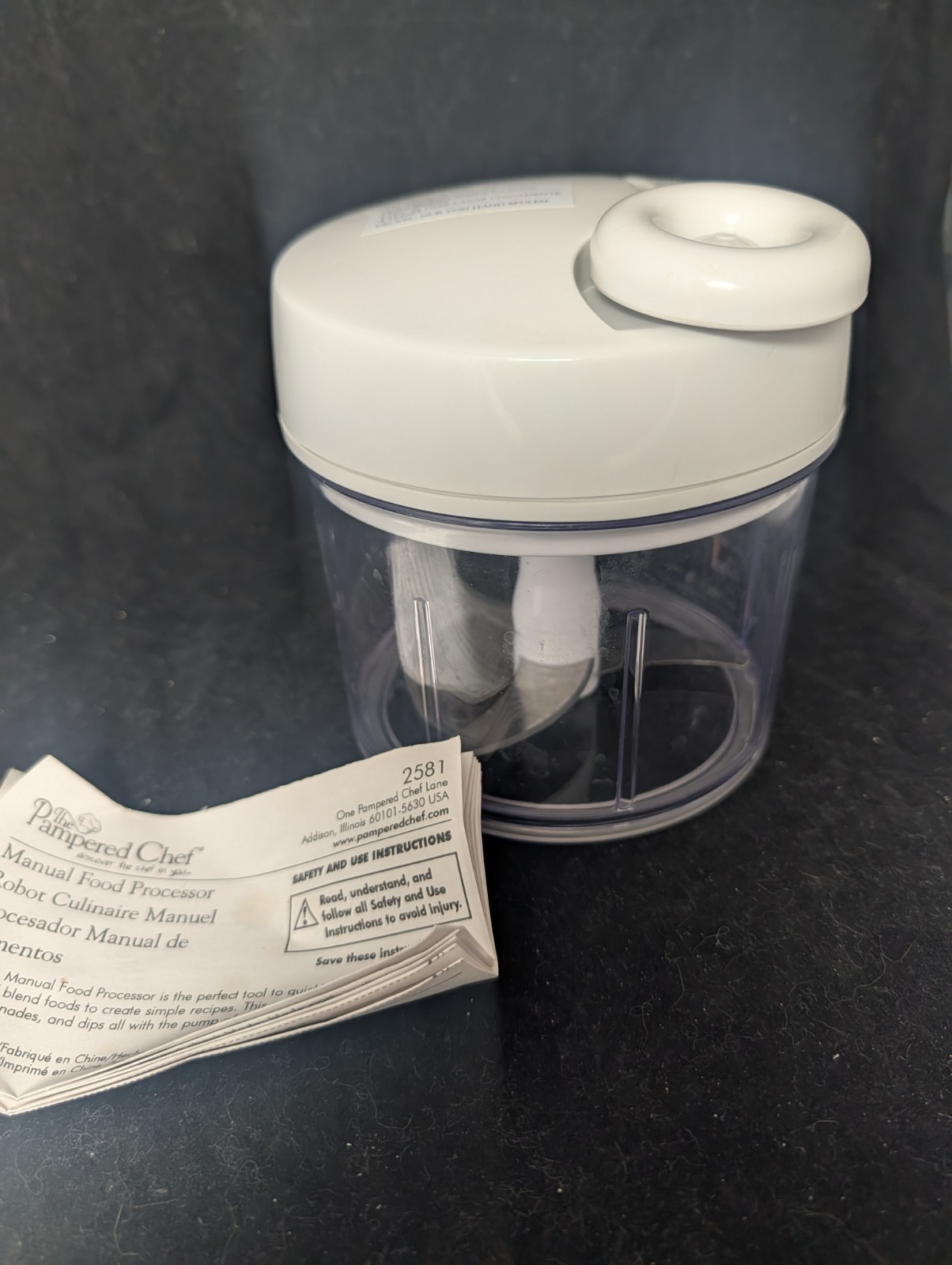 The Pampered Chef Manual Food Processor Item 2581 Chopper 3 cups
