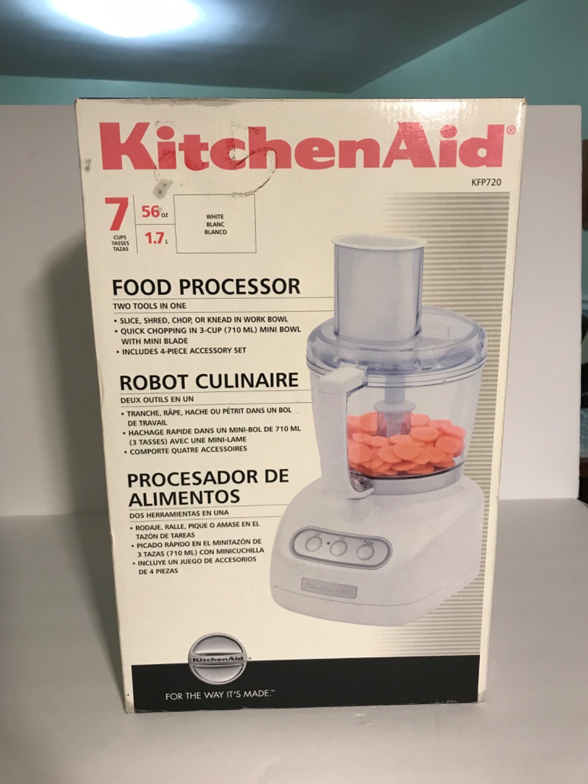 RARE Vintage New Open Box KitchenAid KFP720 Food Processor 7 Cups 56 Oz 1.7 L