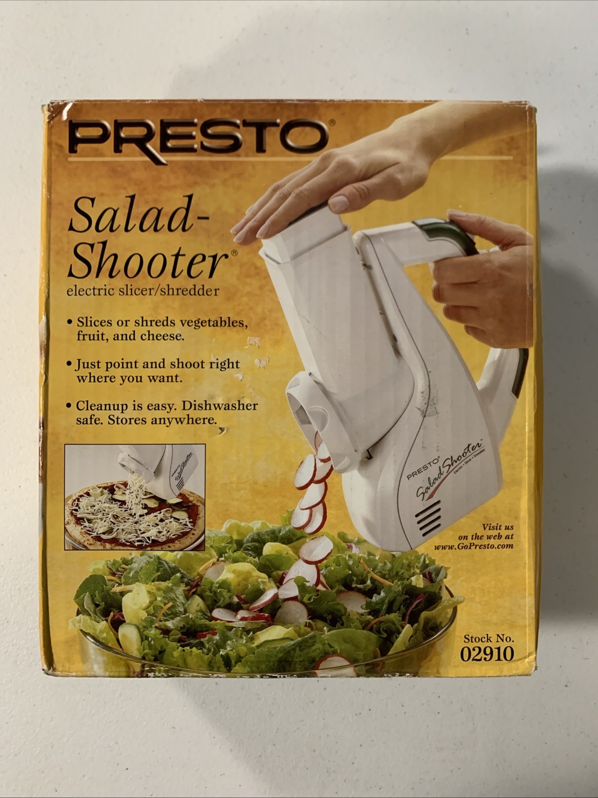 Vintage Presto Electric Salad Shooter Slicer Shredder Model 02910 Open Box