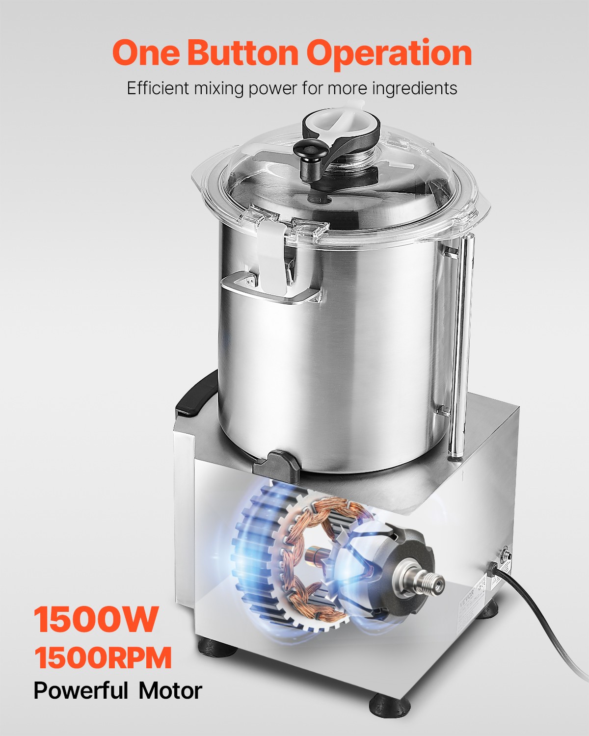 Uimoso 19 Quart Stainless Steel Food Processor and Vegetable Chopper