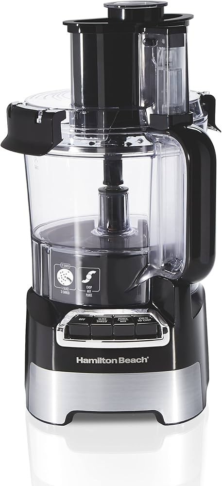 Hamilton Beach 10 Cup Food Processor and Chopper with Stack & Snap Design, Black