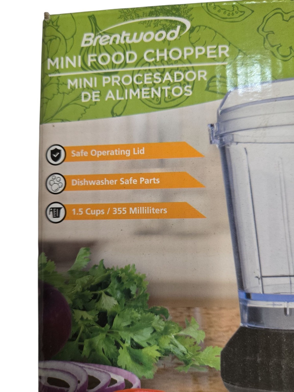 Brentwood 1.5 Cup Mini Chopper BPA-Free Dishwasher Safe Compact Processor New