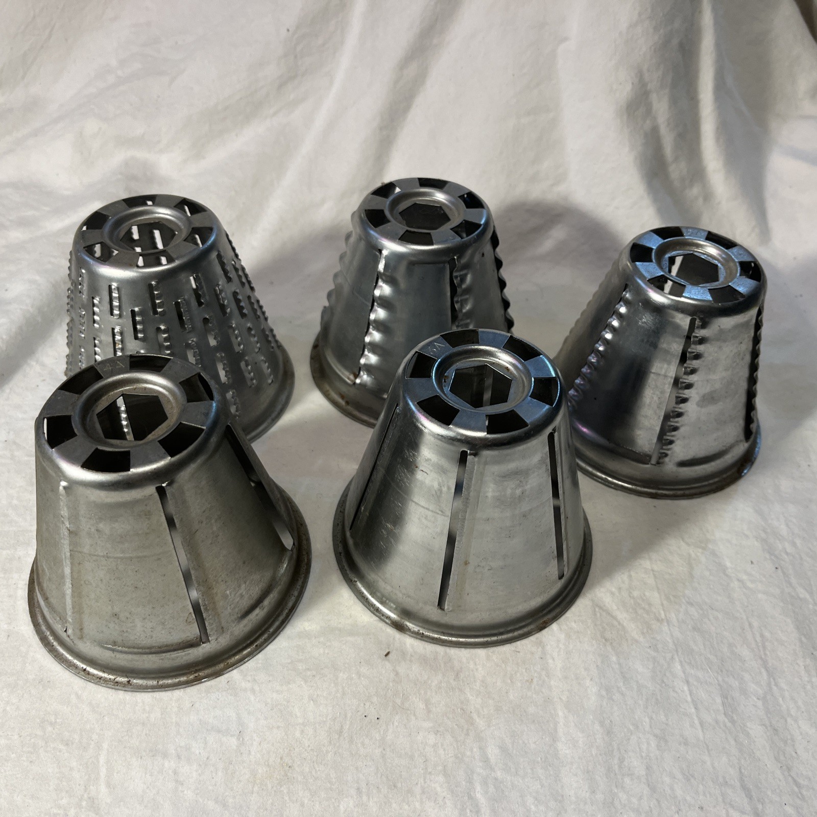 Vintage SALADMASTER Food Processor Chopper Replacement 5 Cutter Cones 1A-5A