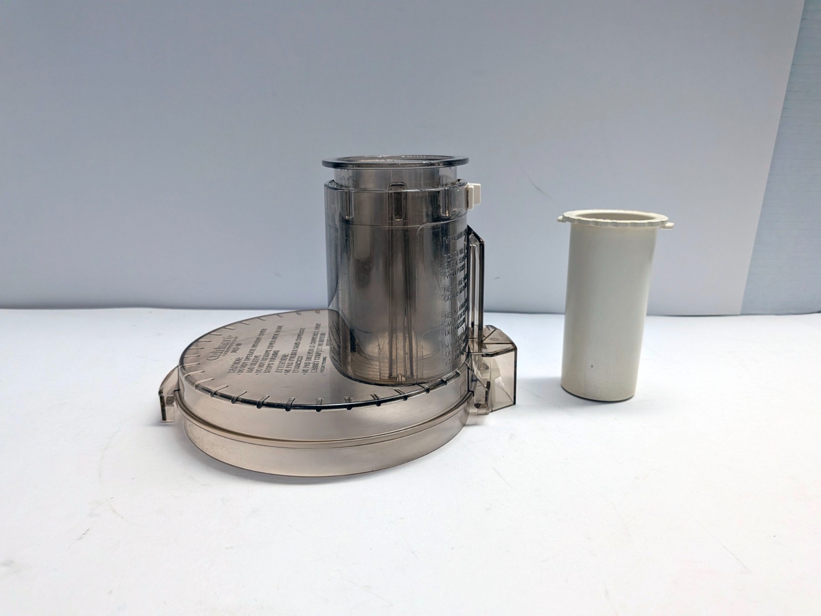 Cuisinart DLC-10 Food Processor Lid Cover w/ Food Pusher Smoked Gray