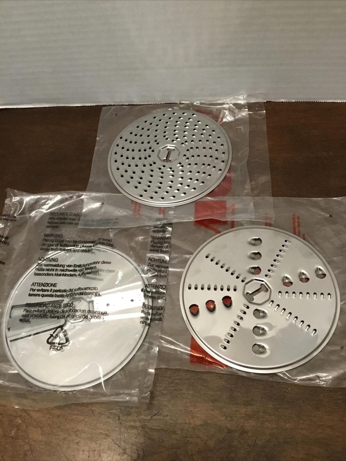 Food Processor Cutting Blades Edelstahl Rostfrei Lot Of 3 Grader Slicer Shredder