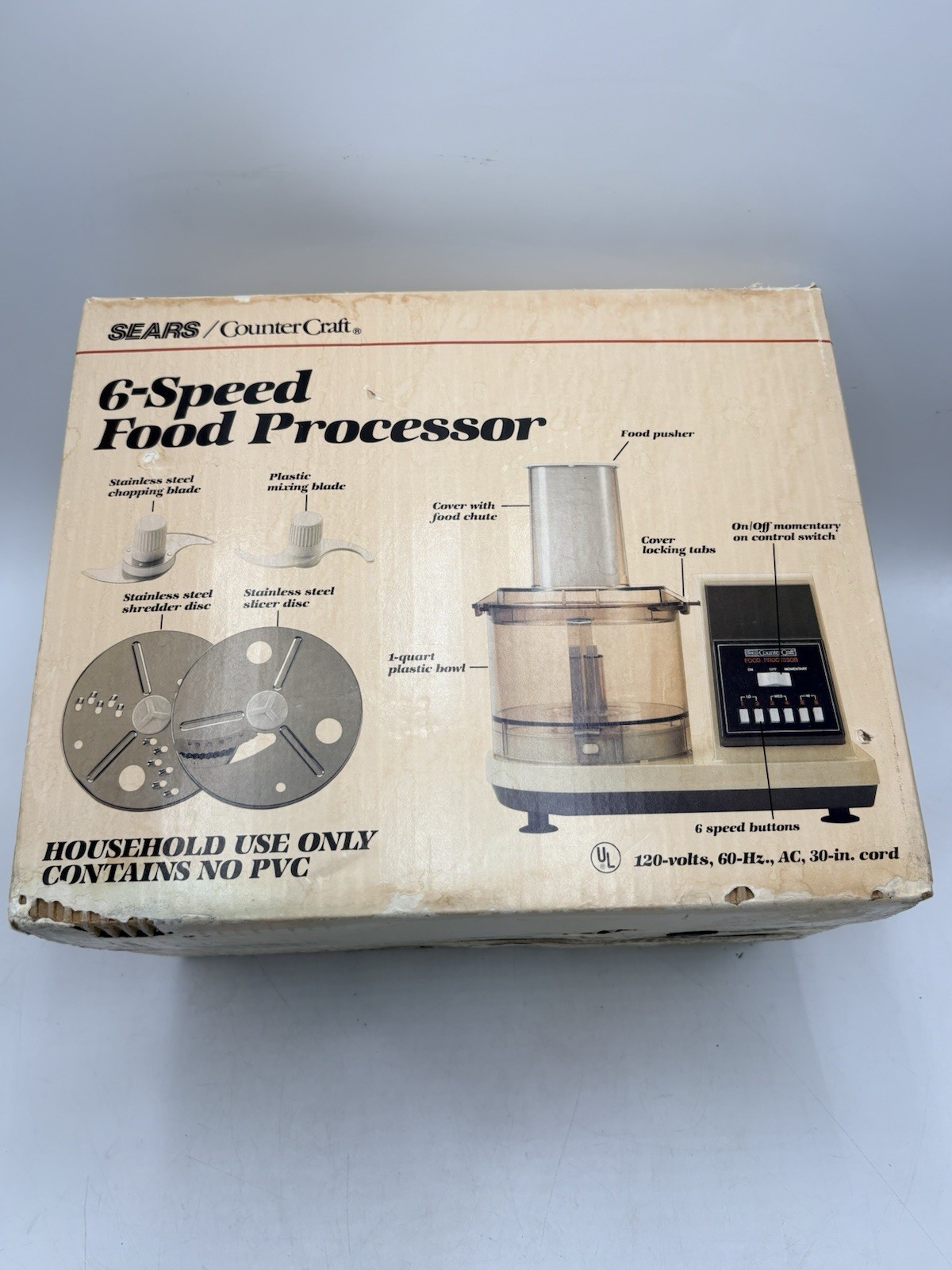 Vintage Sears CounterCraft 6 Speed Food Processor 400.693000 Tested W Box