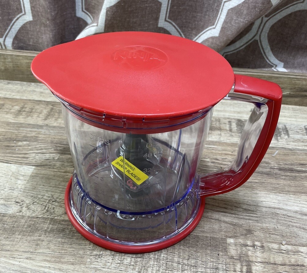 Ninja 40 oz 5 Cup Food Processor Pitcher & Lid Red QB751Q Replacement New