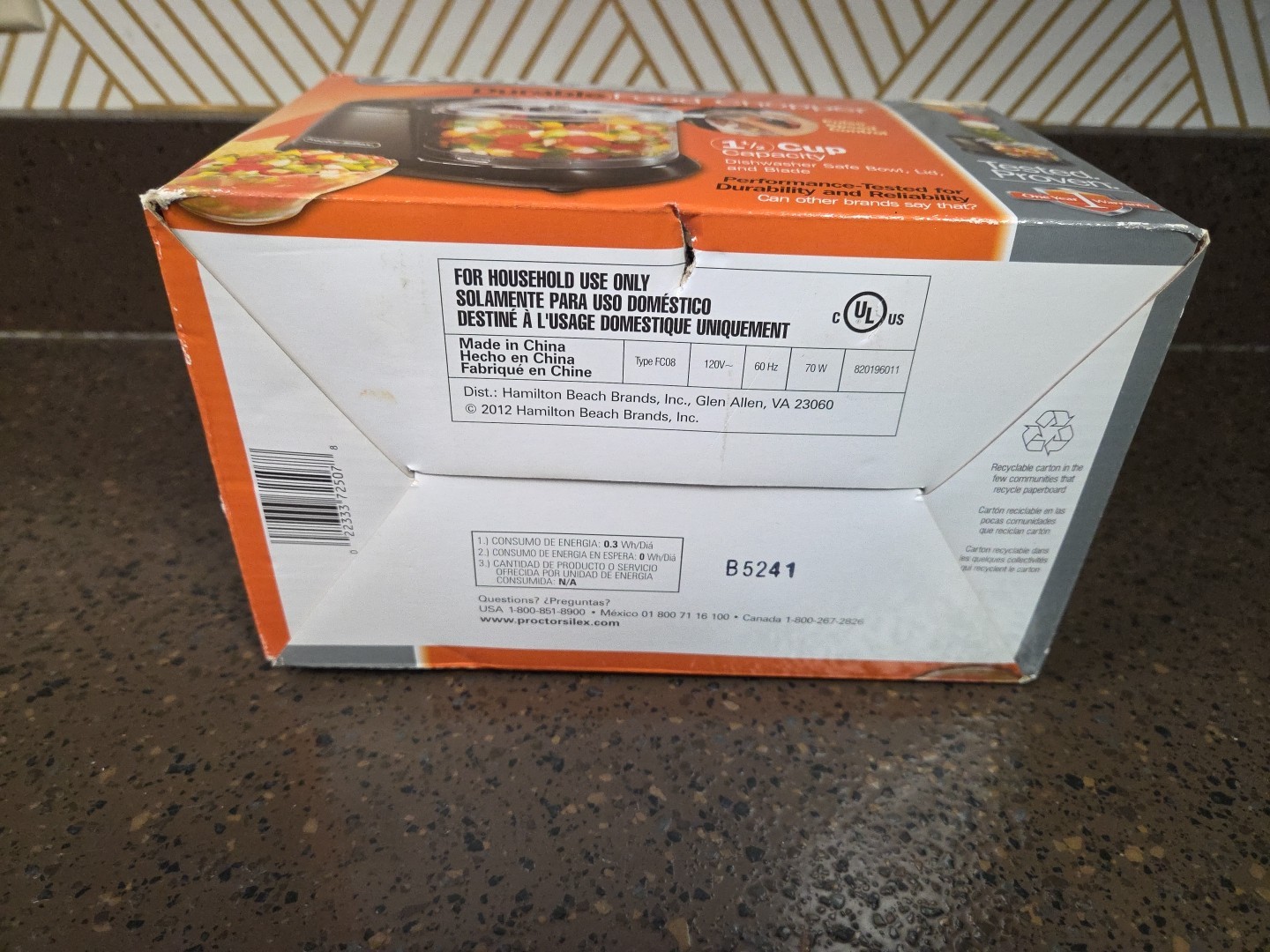 Proctor Silex 1-1/2 Cup Durable Food Chopper Black- New in Box