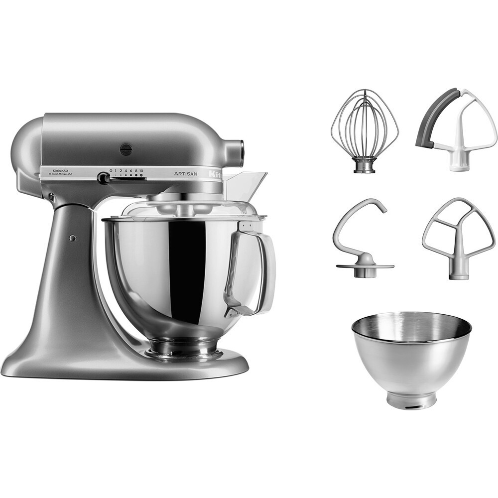 KitchenAid – Silver Tilt-Head Stand Mixer 4.8L KitchenAid 5KSM175PSECU