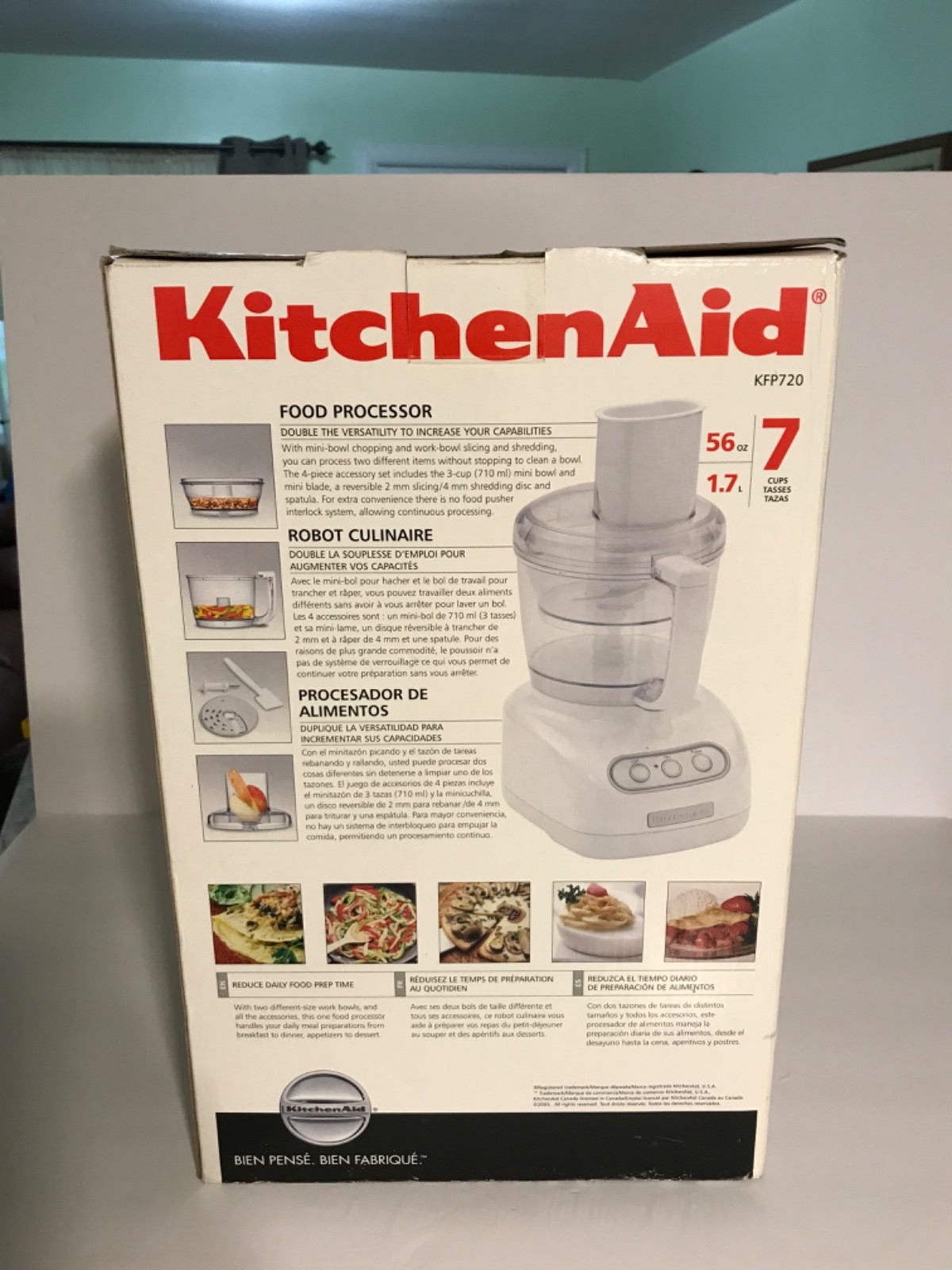 RARE Vintage New Open Box KitchenAid KFP720 Food Processor 7 Cups 56 Oz 1.7 L