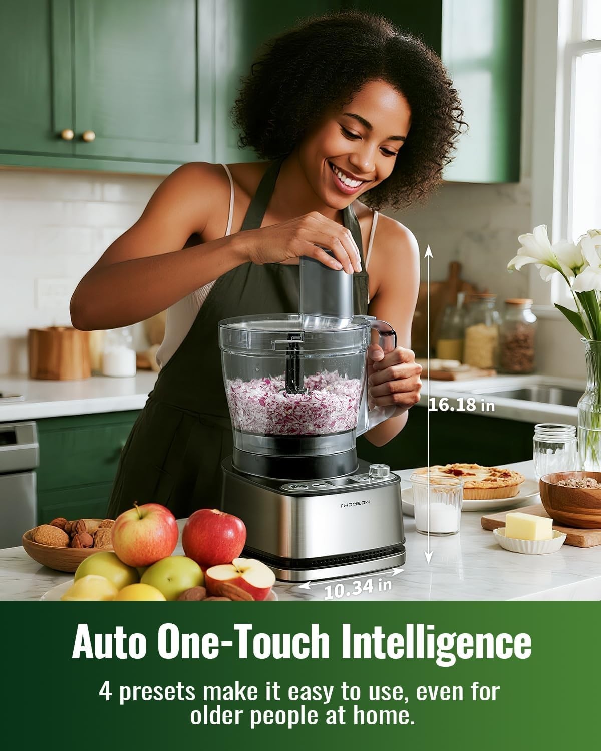 12-Cup, 1000W Food Processor with Safety Lock – Perfect for Chopping & Dicing