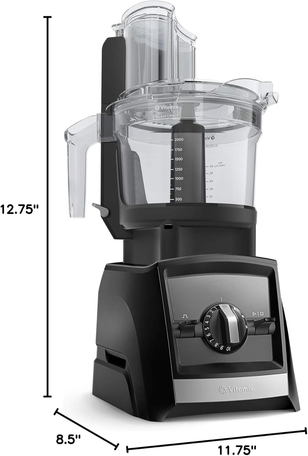 12-Cup Food Processor Attachment with SELF-DETECT, BPA-Free, with Multi-Use Blad