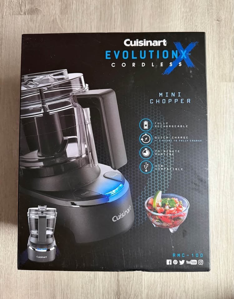 Cuisinart Cordless Mini Food Processor Chopper, 4 cup, RMC-100 EvolutionX NEW!