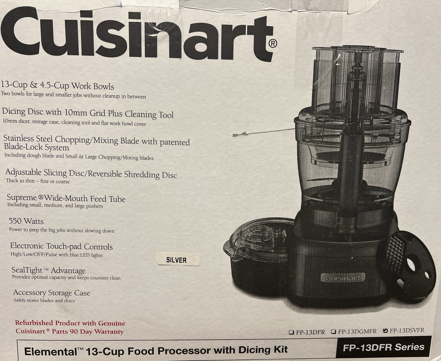 Cuisinart FP-13DSVFR Elemental 13 Cup Chopper Food Processor – Silver