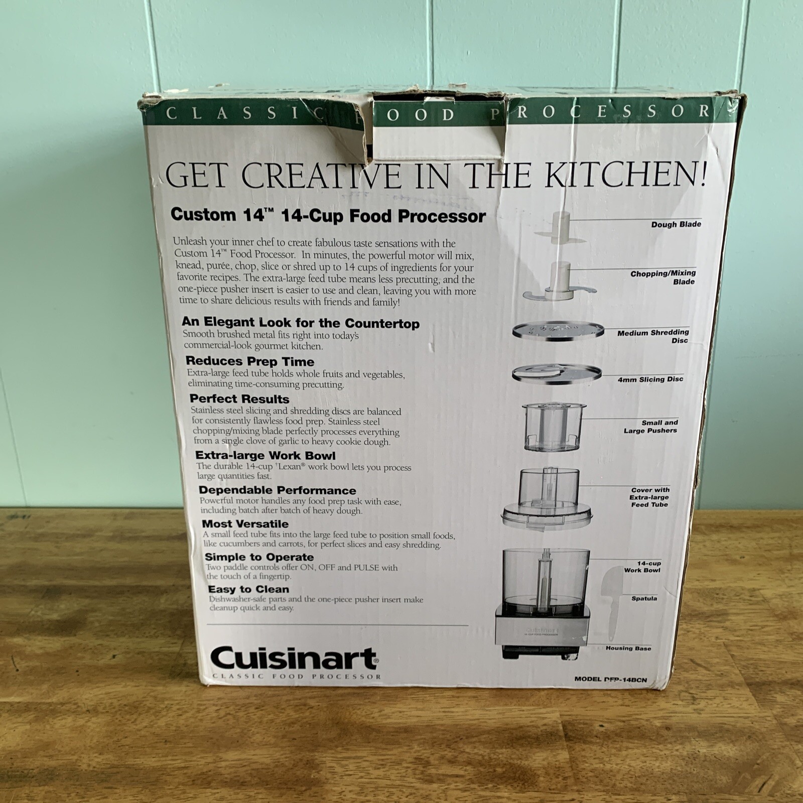 Cuisinart 14-Cup Food Processor Model DFP-14BCN (Type 33) & Attachments WORKING