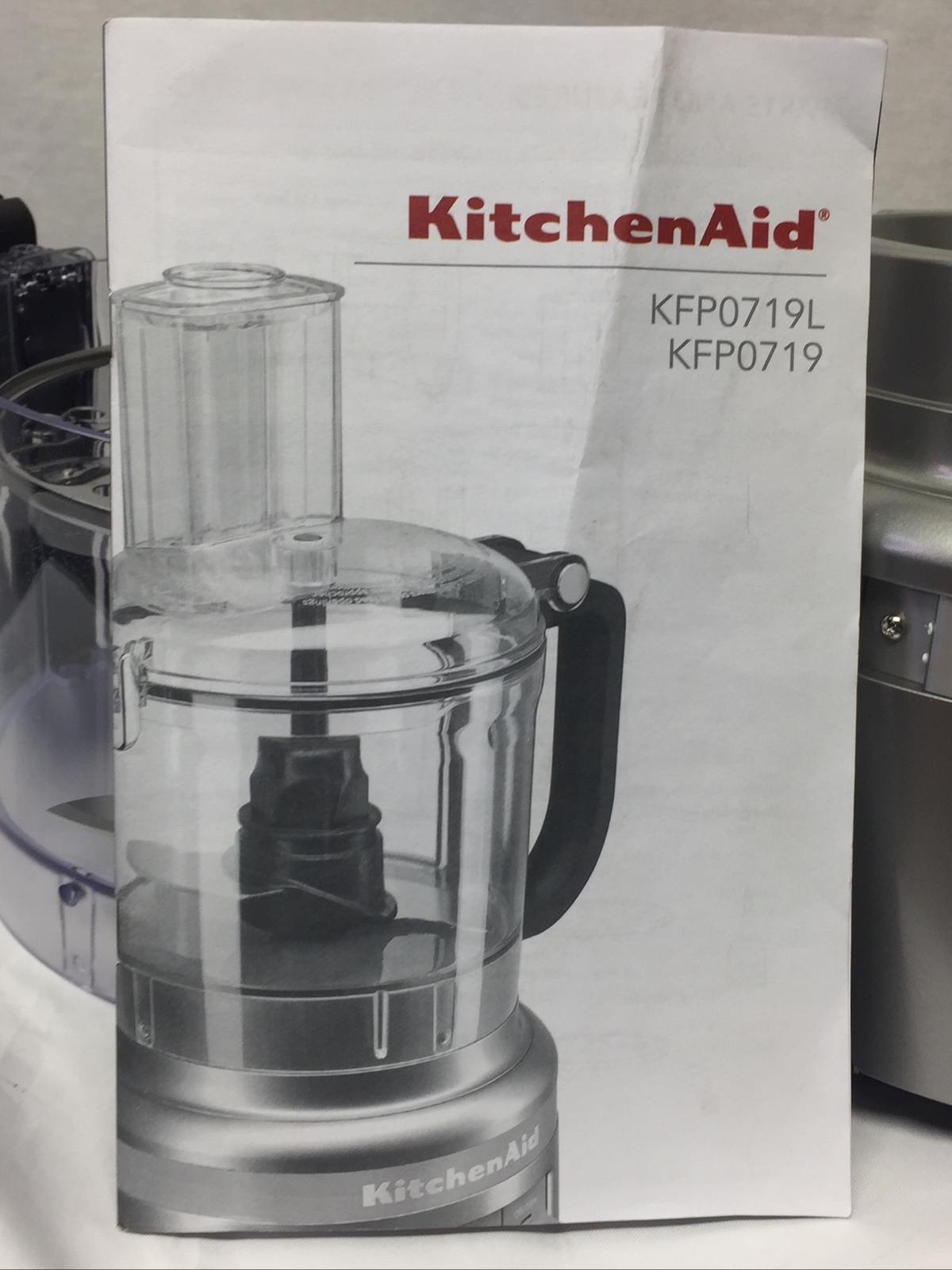 KitchenAid 7 Cup 3 Speed Food Processor and Veggie Chopper, Silver (Open Box)