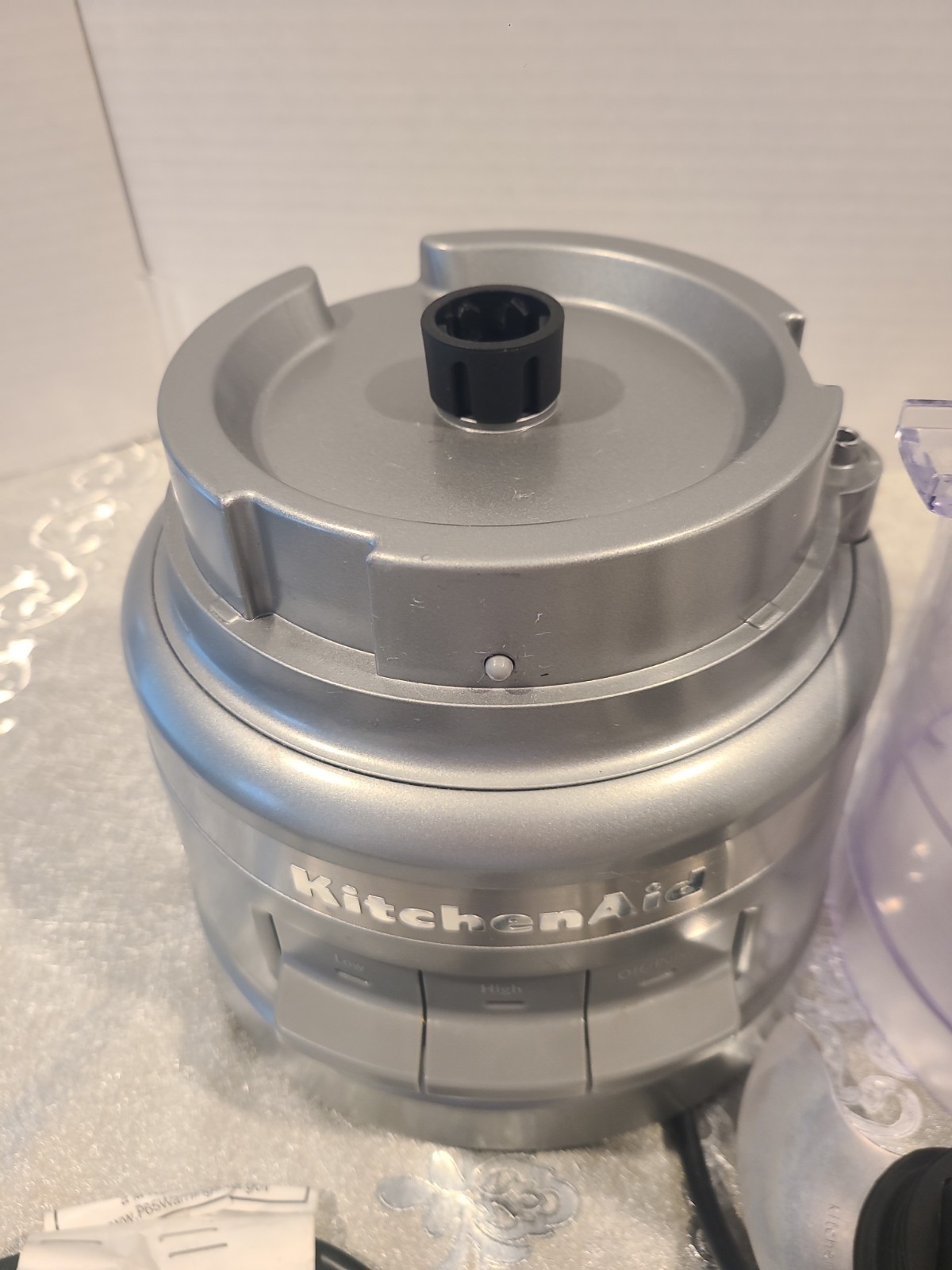 KitchenAid 9 Cup Food Processor Plus 3 Speed Option Silver Color TESTED Working