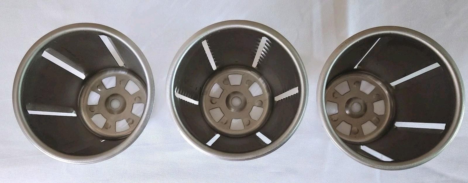 Saladmaster Kitchenaid Food Processor 3 Cone Attachments Stainless 2, 4, 6 VTG