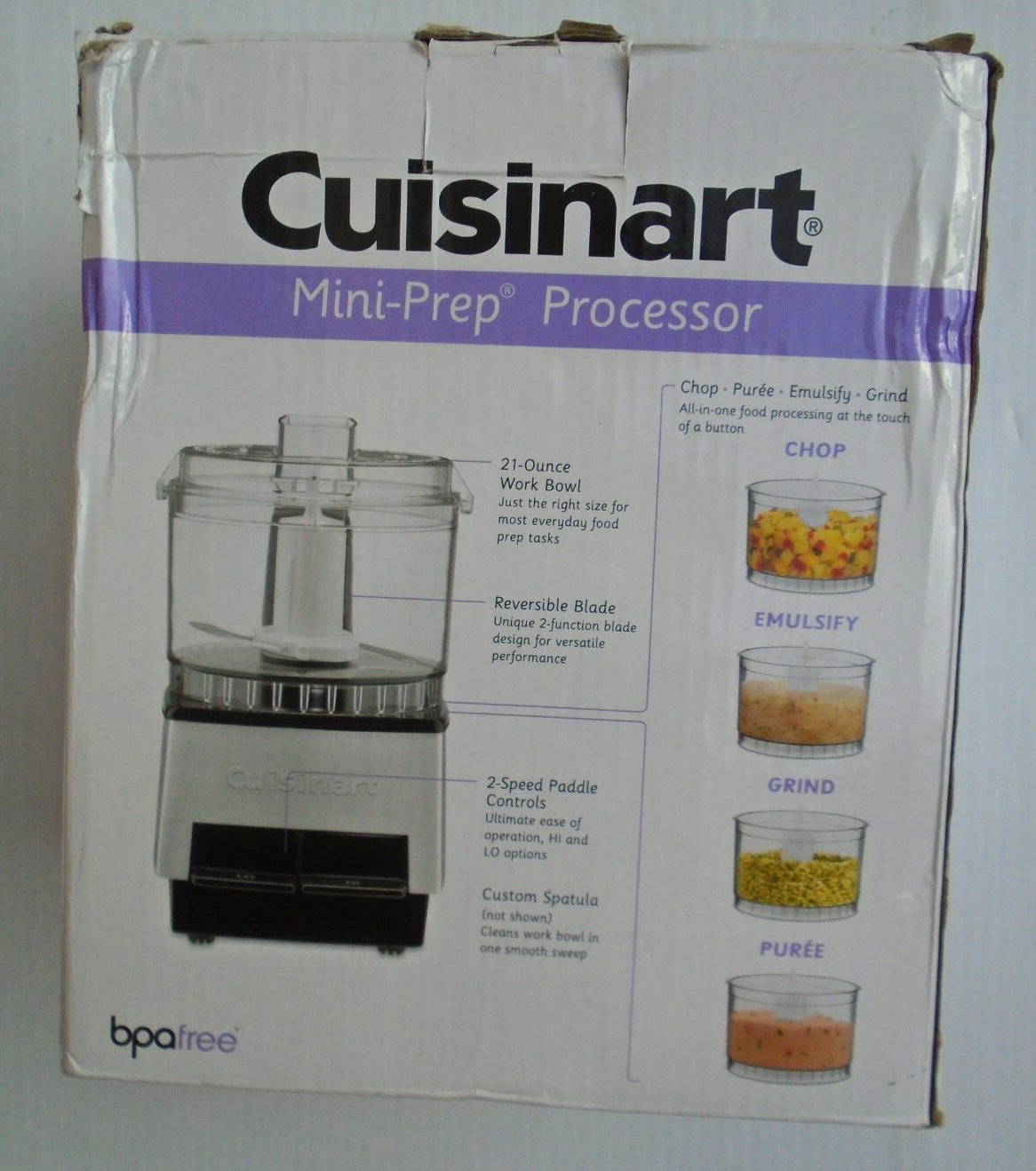 Cuisinart Mini-Prep Processor Stainless Steel 21 Oz Bowl 2 Speed Chop Or Grind