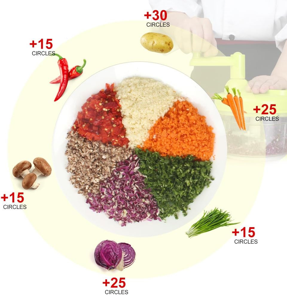 Manual Vegetable Cutter Food Processor 8 in 1 – Chopper, Mixer, Blender, Whipper
