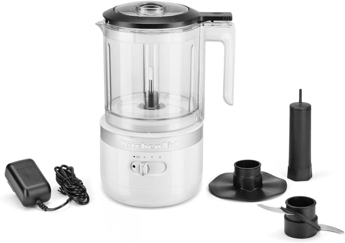 New KitchenAid Rechargeable Cordless Food Chopper 5 Cups, KFCB519WH, White