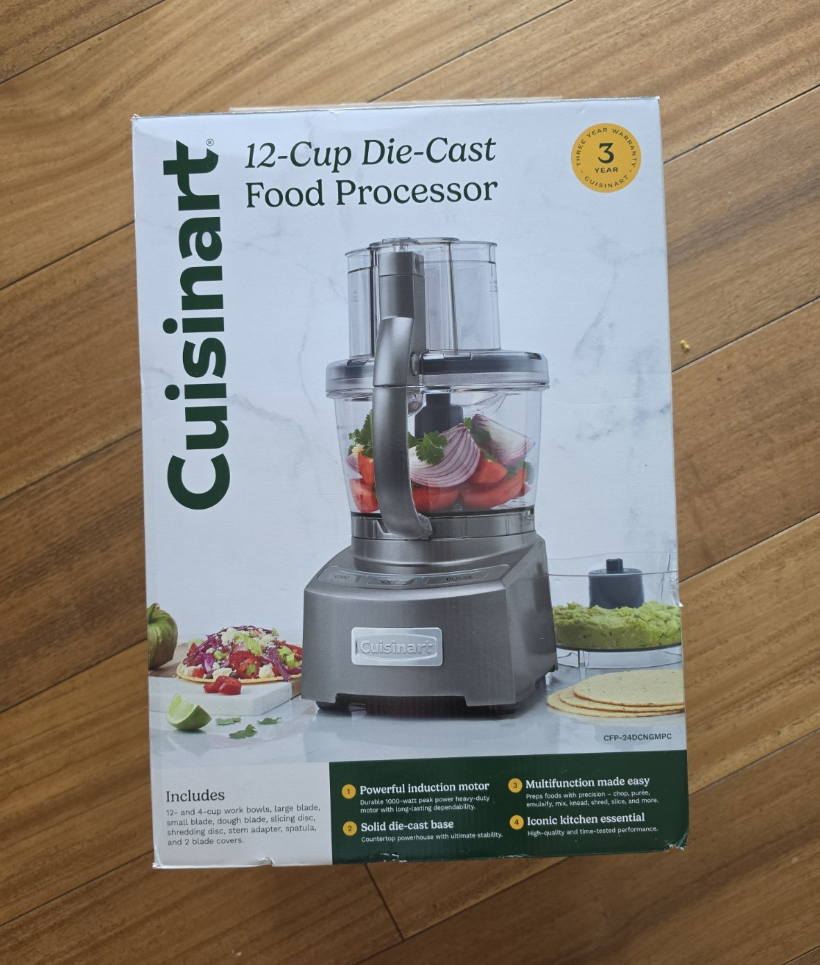 Cuisinart 12-Cup Die-Cast Food Processor 1000W Touchpad 3-Speed Slice