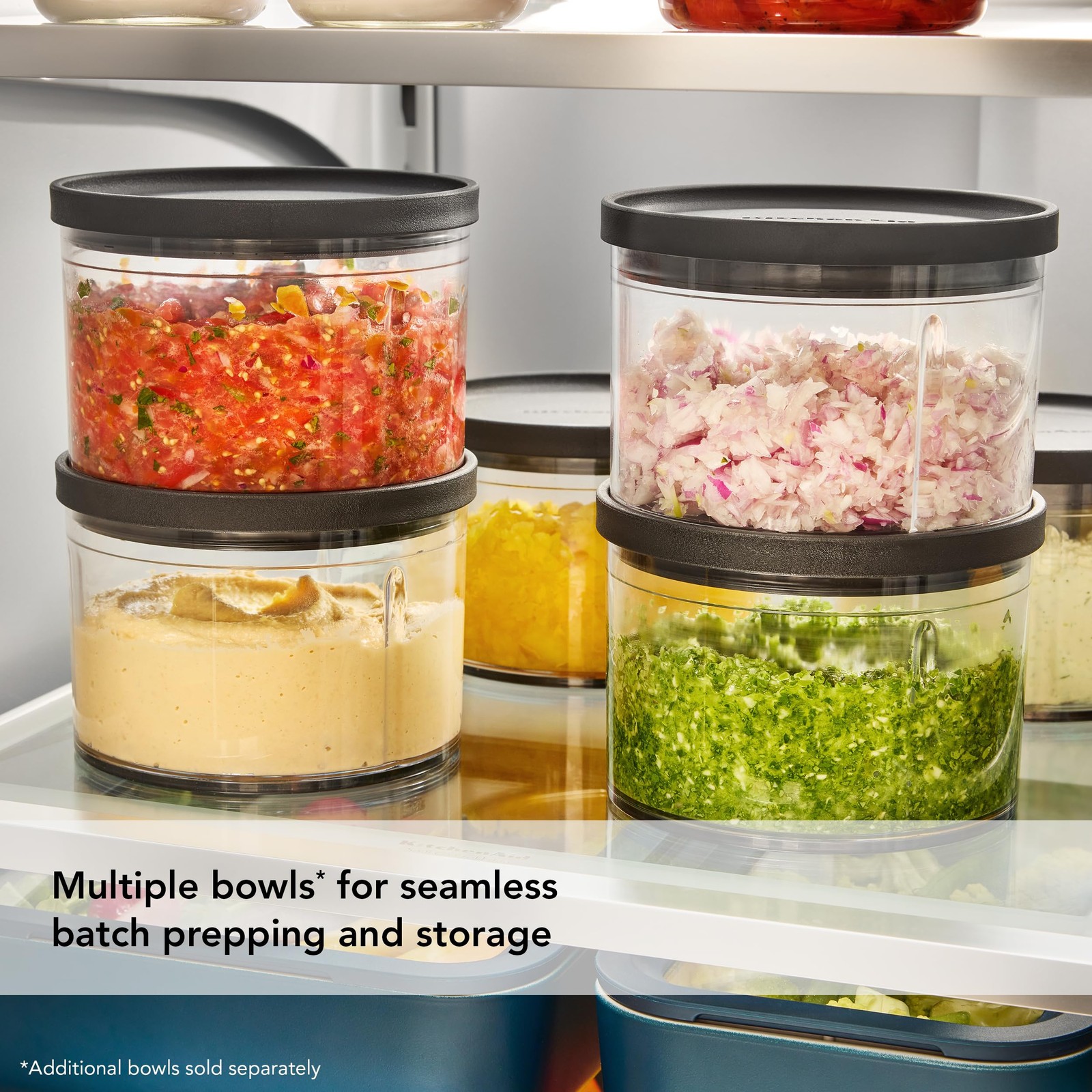 KitchenAid Go Cordless Top Down Chopper – battery included, KTCR351, Black Matte