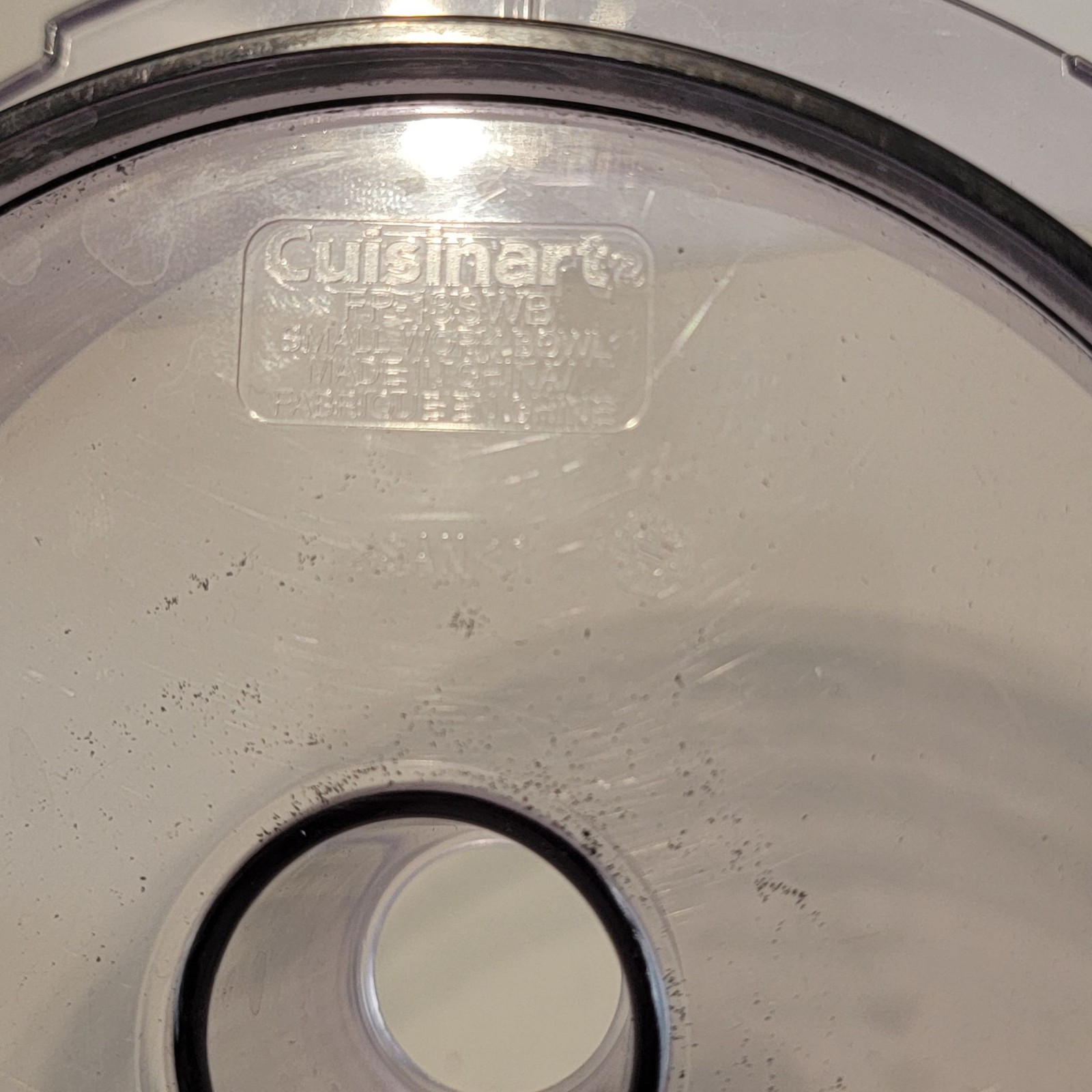 Cuisinart Food Processor Bowl Lid Clear Plastic Replacement Part With Feed Tube