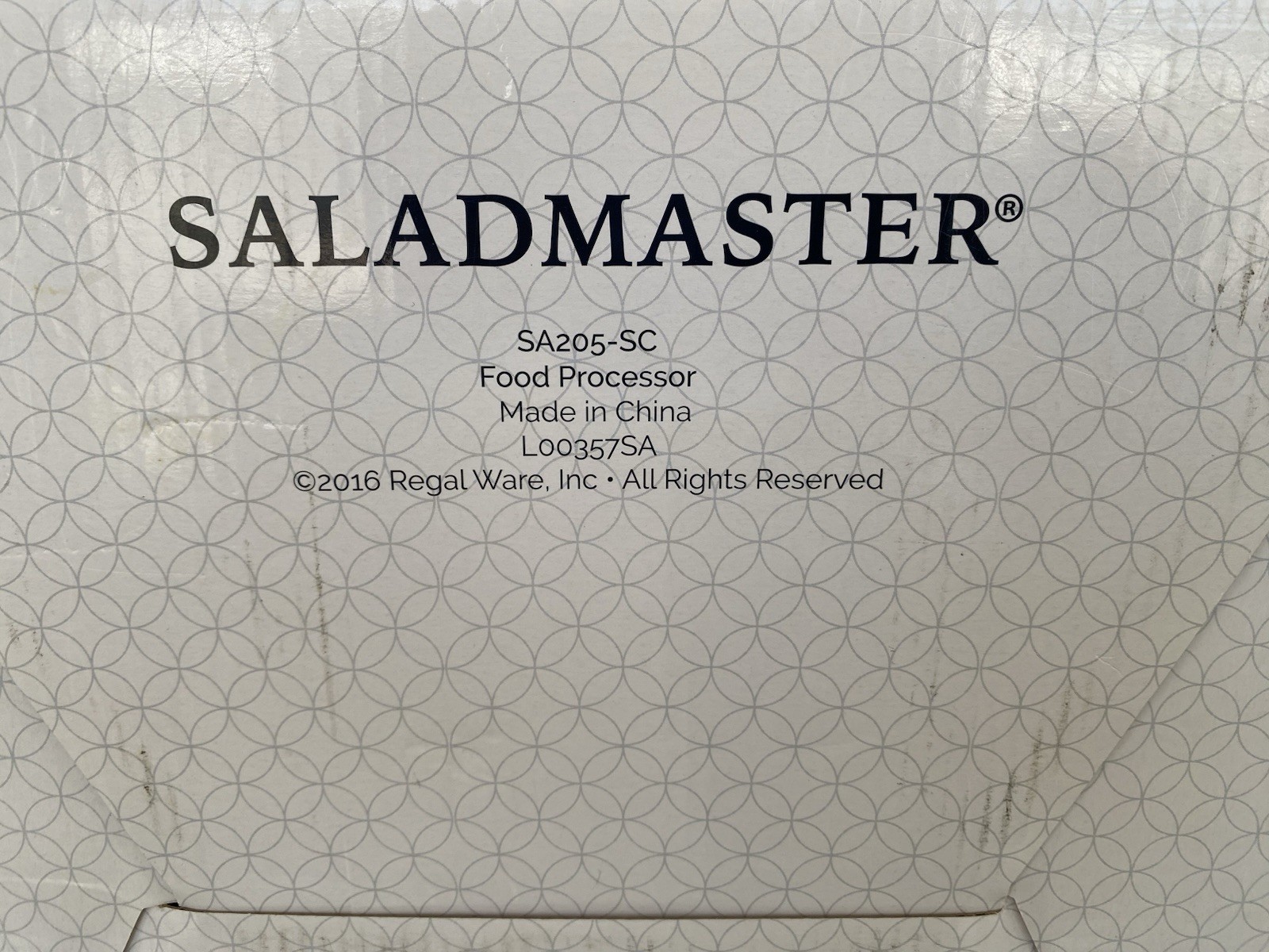 SALADMASTER FOOD PROCESSOR SA205-SC IN ORIGINAL RETAIL BOX STAINLESS