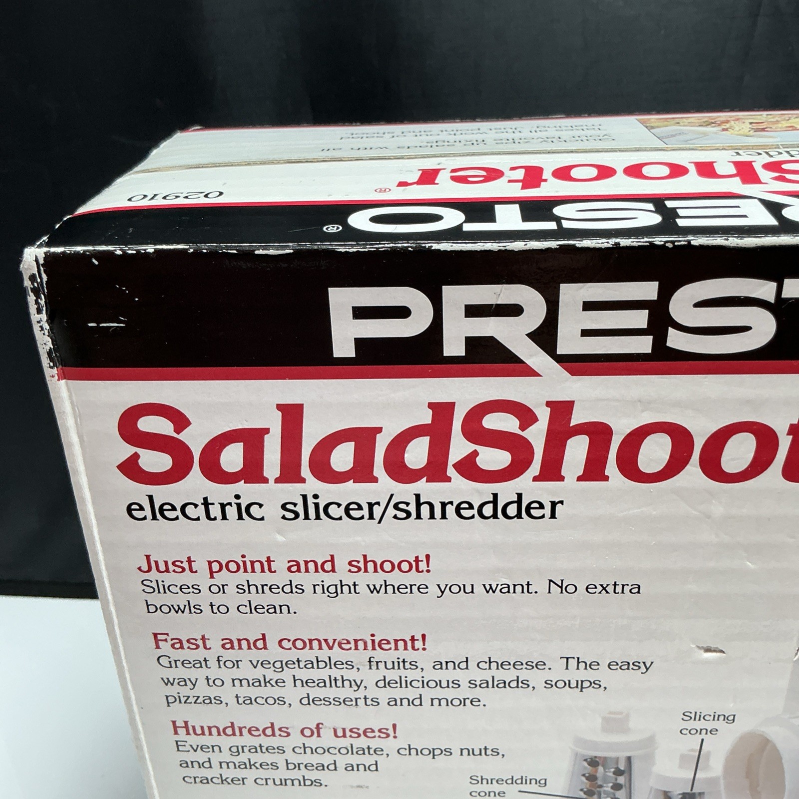 Presto Salad Shooter Electric Food Slicer Shredder 02910 Vintage New Sealed