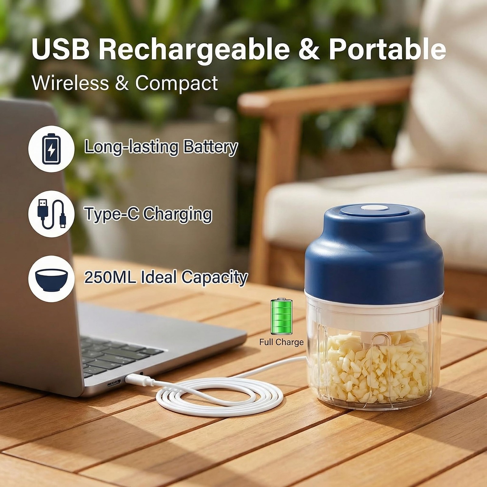 2026 New Electric Garlic Chopper, Mini Portable Veggie Chopper USB Charging W…