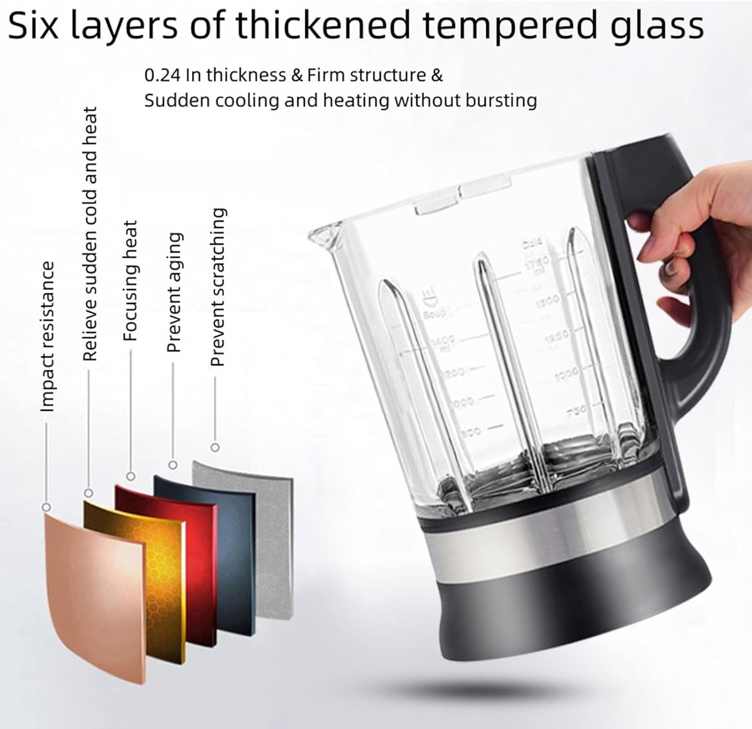 Food Processor Blender Combo, 60oz 1200W All-in-One Kitchen Machine