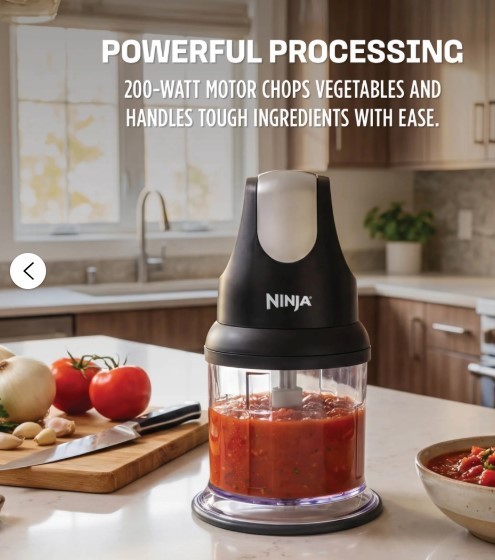 Ninja Express Chop 2-Cup Food Chopper, One-Touch Pulsing, Splash Guard & Storage