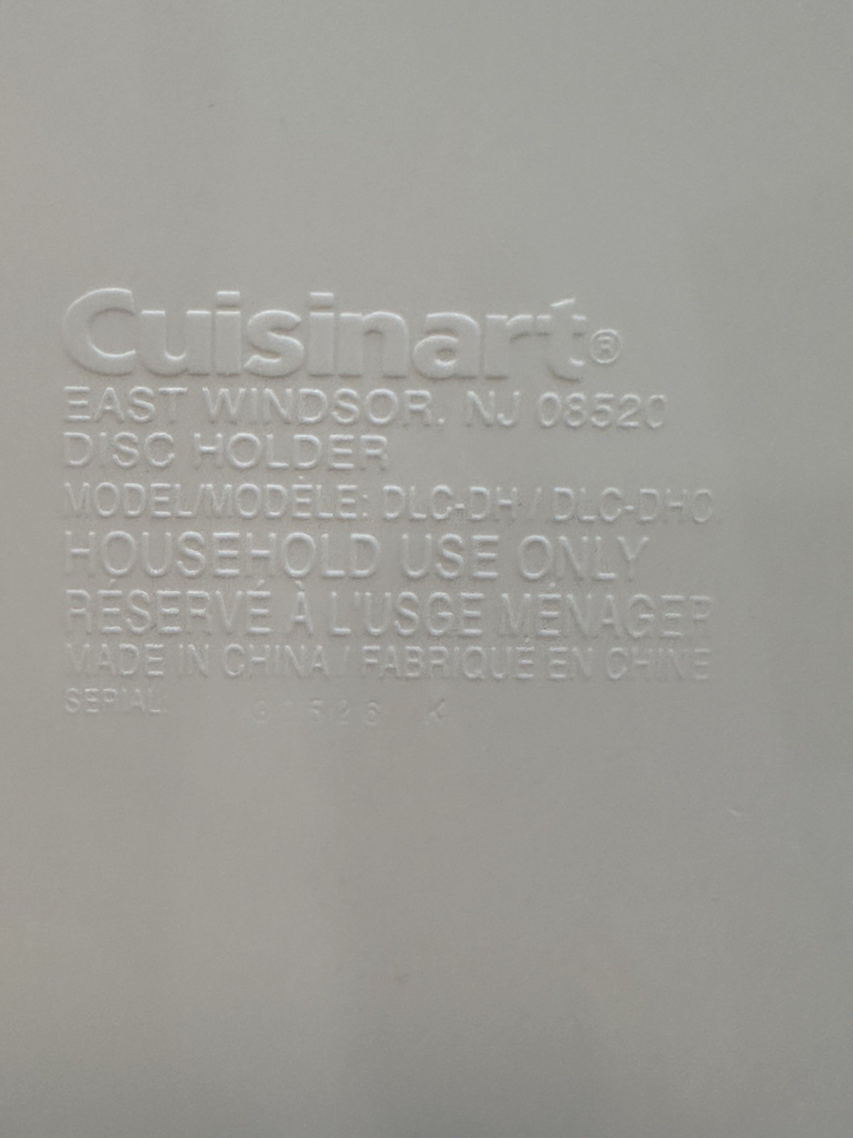 CUISINART Disc Storage Holder/Stores Three 7, 9, 11,14 Cup Food Processor Disc