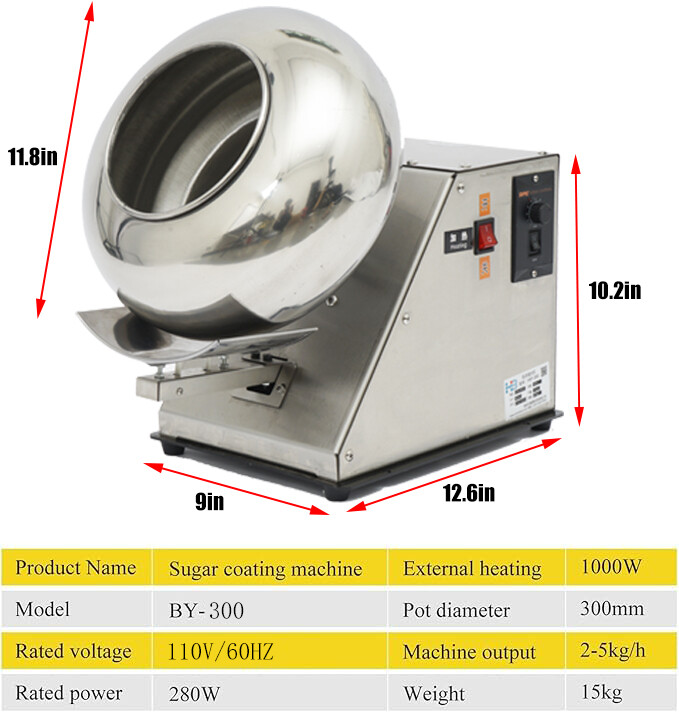 Professional small Nuts sugar peanut Chocolate candy Coating Machine 110V