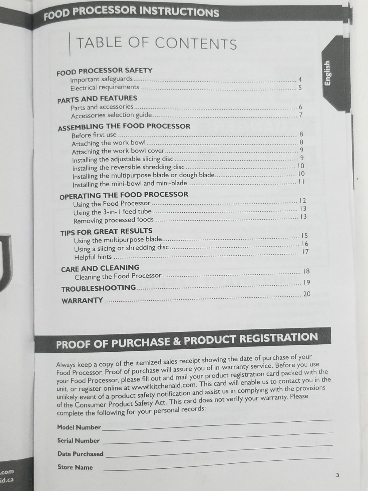Kitchenaid food Processor KFP0933 Instructions Manual