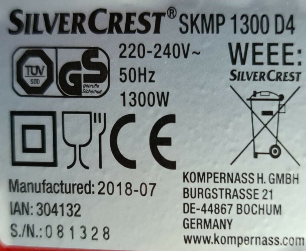Ingranaggio per planetaria impastatrice Lidl Silvercrest SKMP 1300 B3 C1 C2 D4