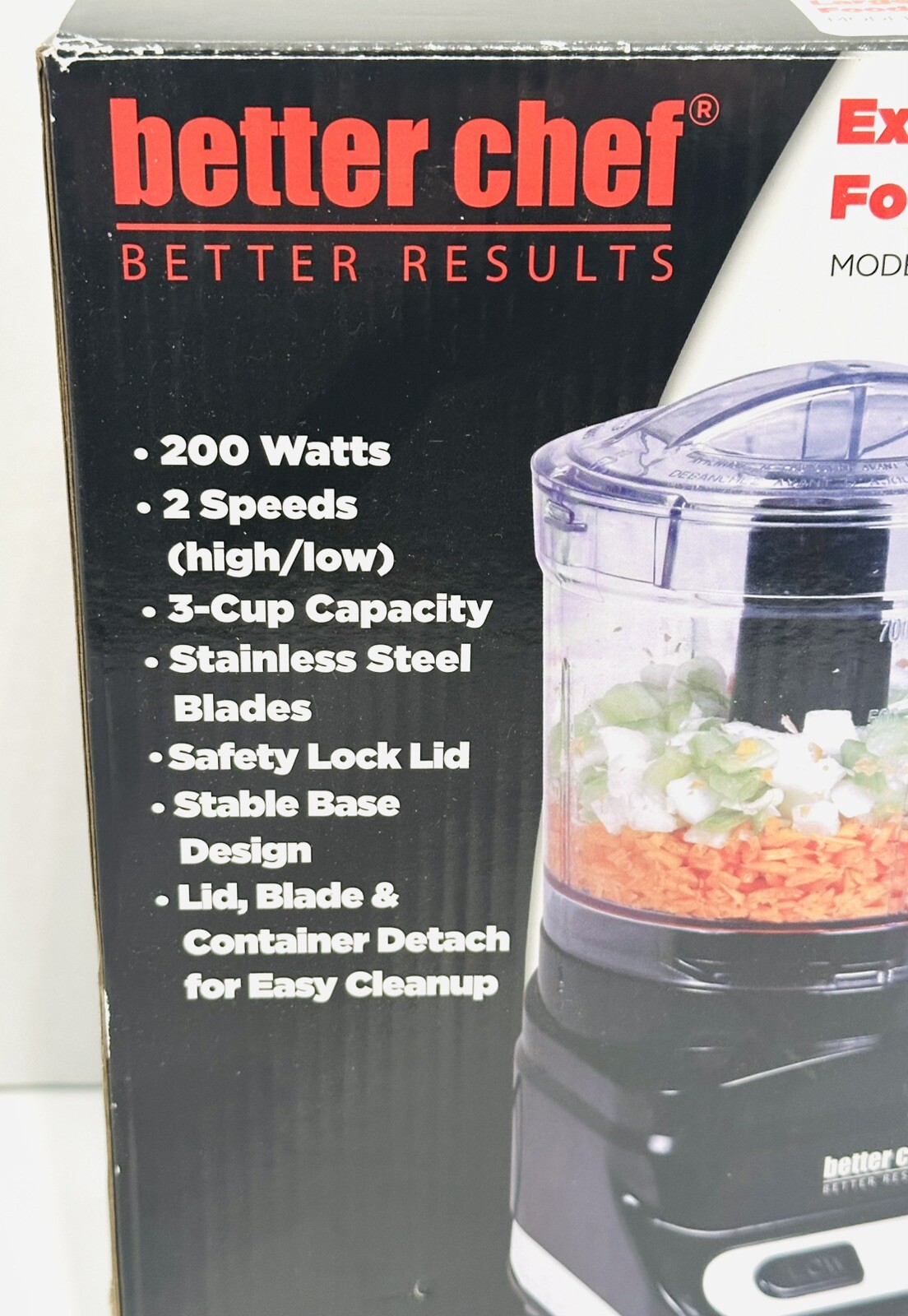Better Chef 200 Watts 2 Speed 3 Cup Extra-Capacity Food Chopper Model #IM-854B