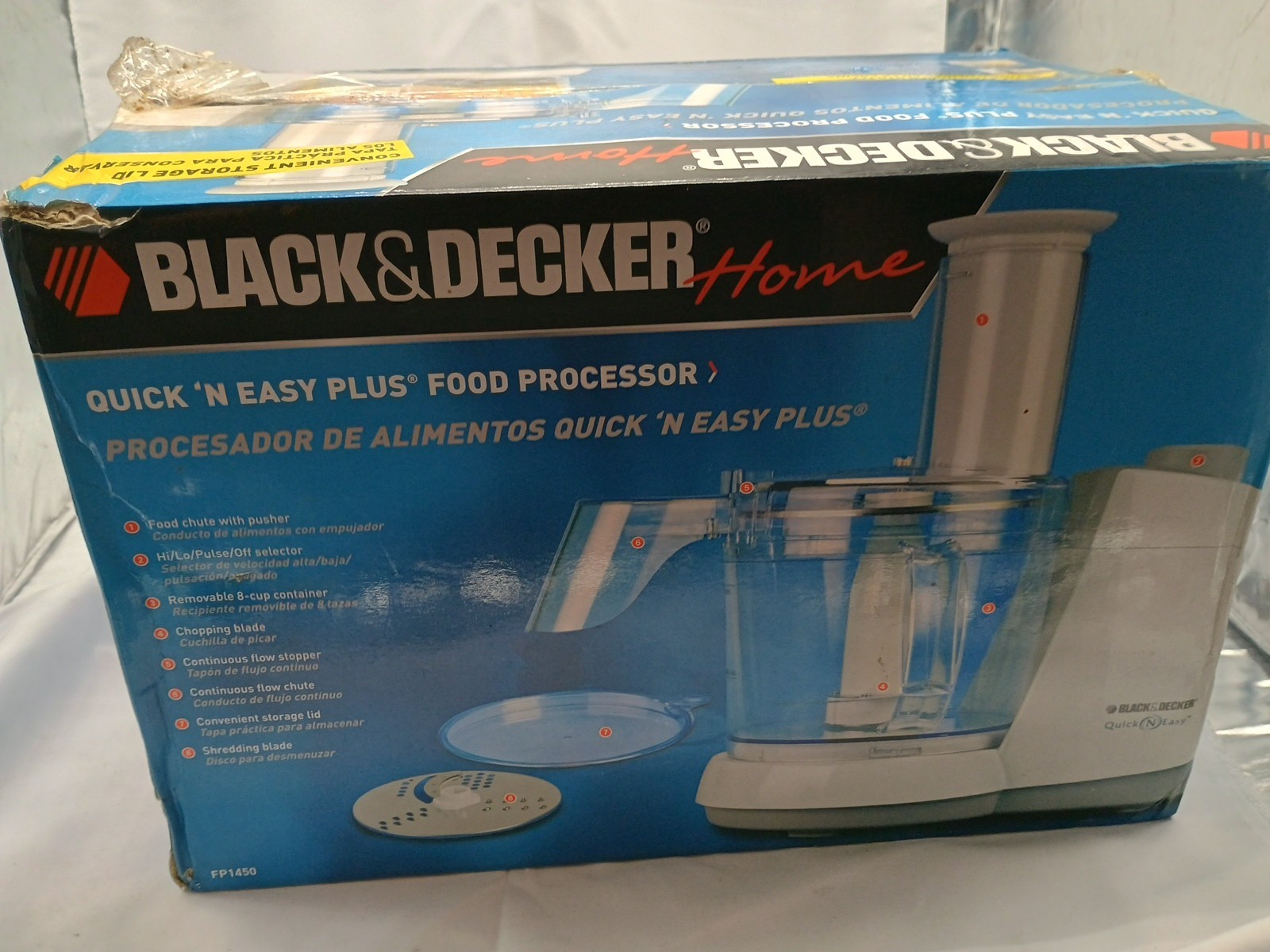 BLACK & DECKER Quick N Easy Food Processor FP1450 Open Box With Box Damage