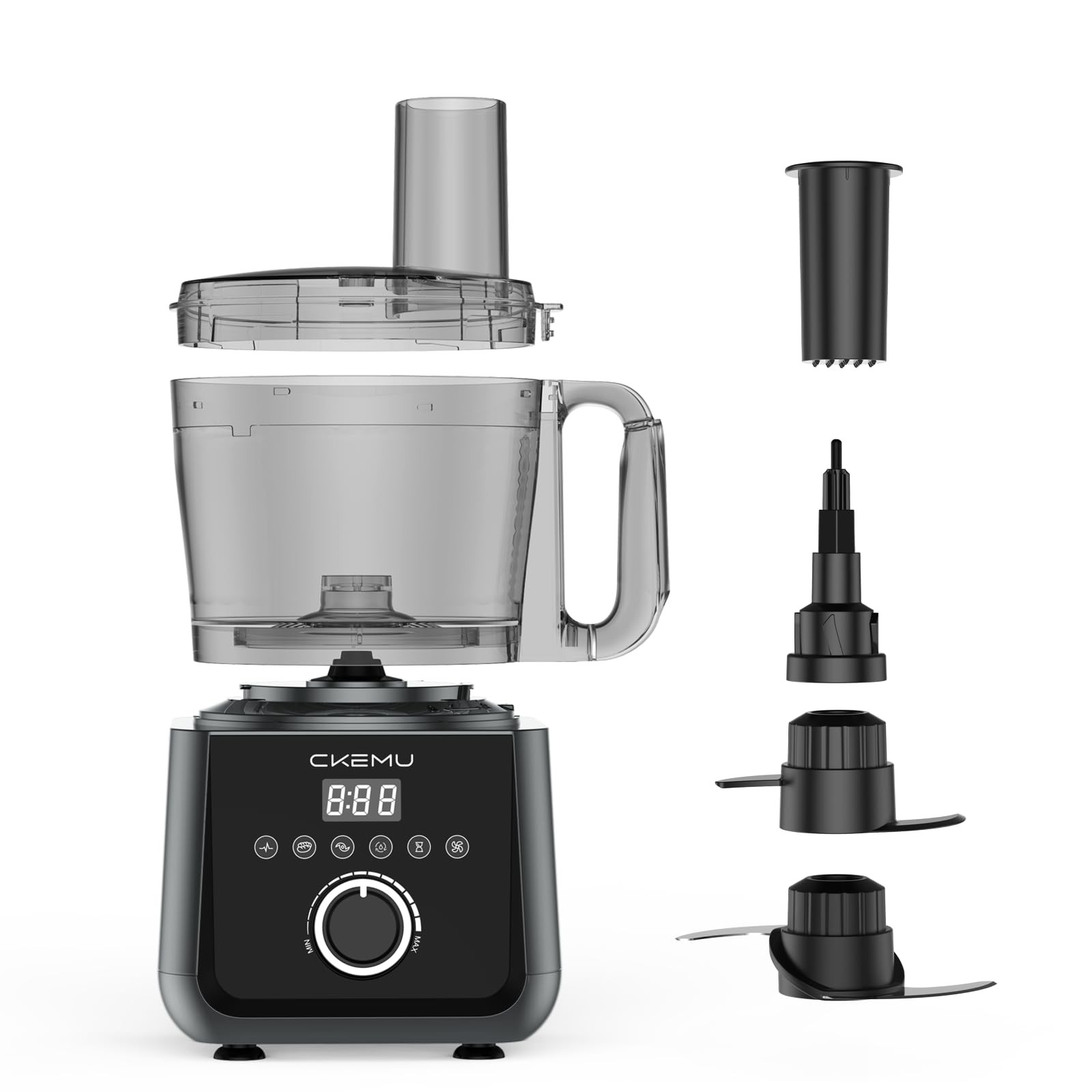 Smart Food Processor and Vegetable Chopper, 12 Cup Bowl, 6 Functions for Chop…