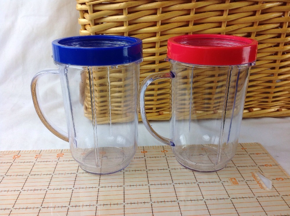 NEW Party Cups Mugs for Magic Bullet Juicer Set of 2 for MB1001 Blue Red