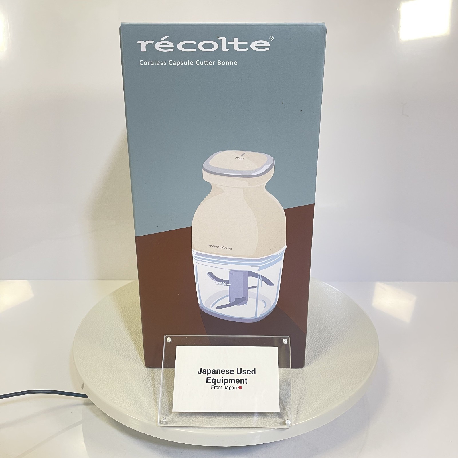 recolte Cordless Capsule Cutter Bonne Chopper Food Processor Cream White RCP-7