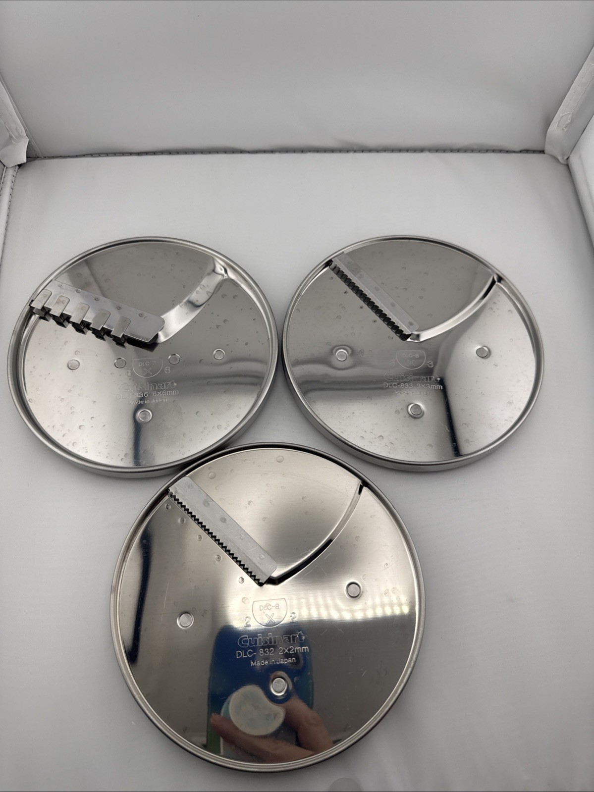 Lof of 3 Cuisinart DLC-8 Slicing Discs 832 833 836 2×2 3×3 6×6