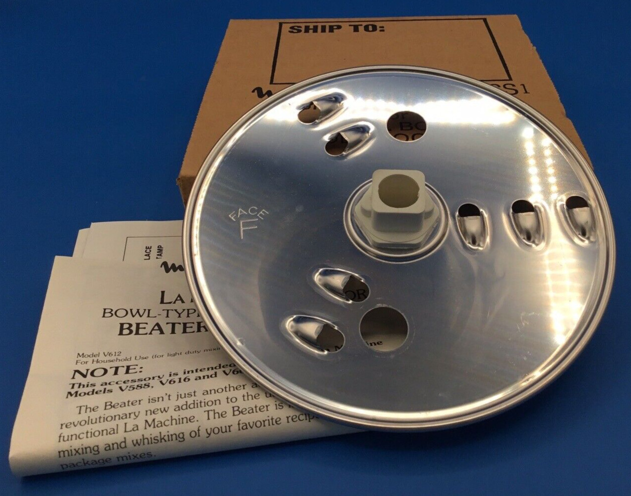 MOULINEX Model CS1 Coarse Julienne Disc For La Machine Foot Processor NEW NICE!