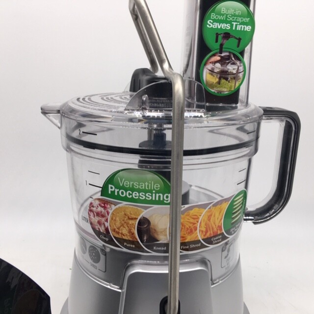 Hamilton Beach 70820 8 Cup Food Processor W/ Bowl Scraper 2 Speed Silver Blender