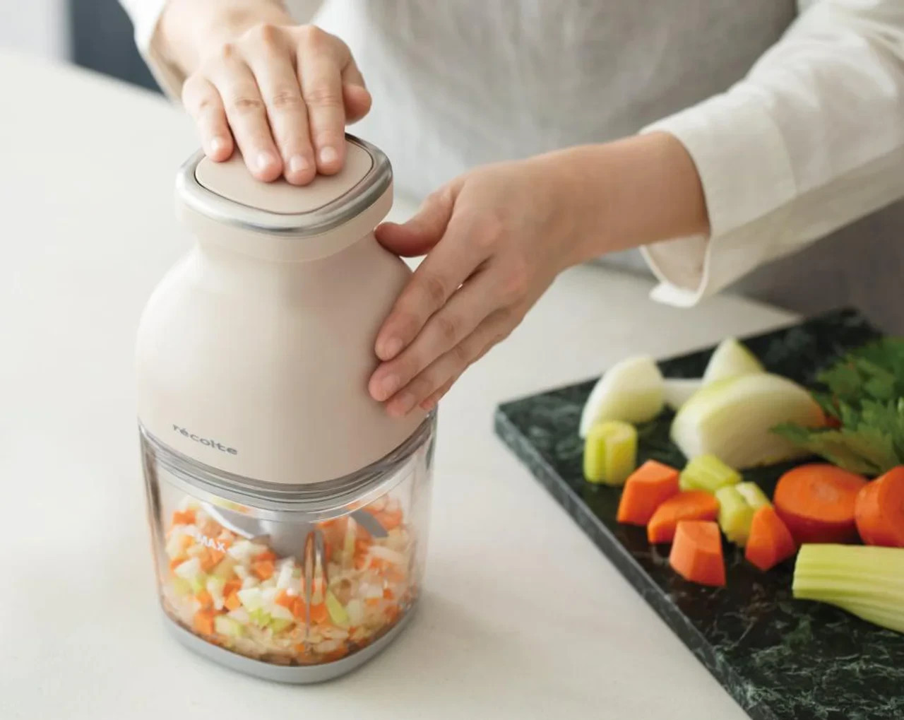 recolte Cordless Capsule Cutter Bonne RCP-7(W) Cream White Food Processor New