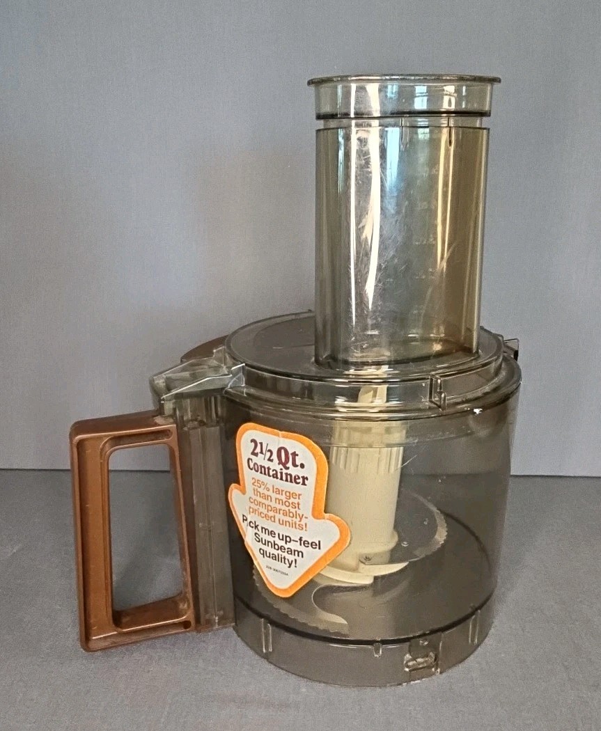 Vintage 80s Sunbeam Vista Professional Food Processor Bowl, Lid Pusher and Blade
