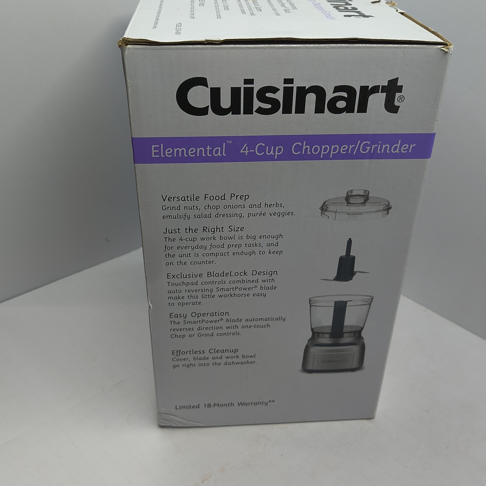 Cuisinart Elemental 4-Cup Chopper Grinder Brushed Chrome Silver
