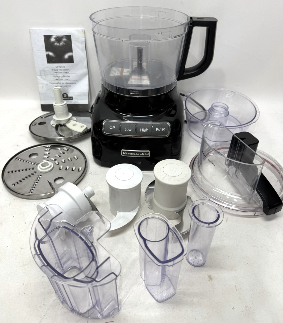 KitchenAid KFP0922OB Onyx Black 9-cup Food Processor, Complete set, Good Working