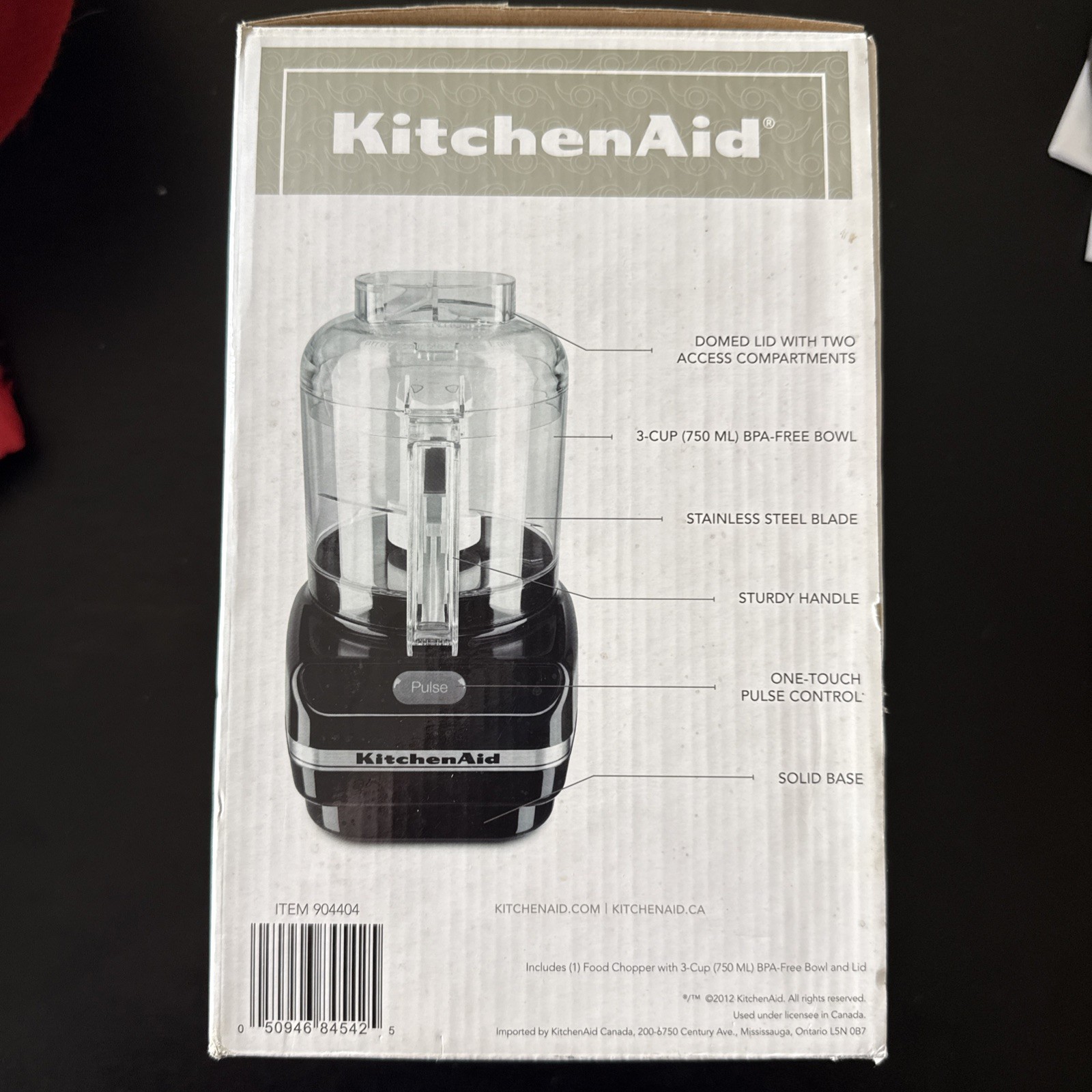 KitchenAid Chef’s Chopper Series Onyx Black 3 Cups KFC3100OB- NEW -NIB